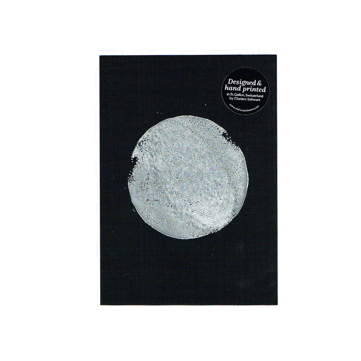 Unikat Linoldruck Karte DIN A5 Mond