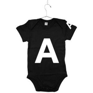 Babybody schwarz mit Buchstaben ABC A