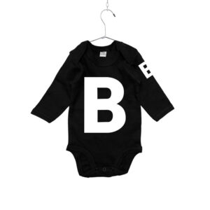 Babybody schwarz mit Buchstaben ABC B