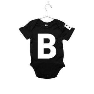 Babybody schwarz mit Buchstaben ABC B