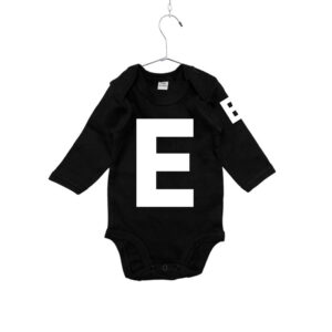 Babybody schwarz mit Buchstaben ABC E