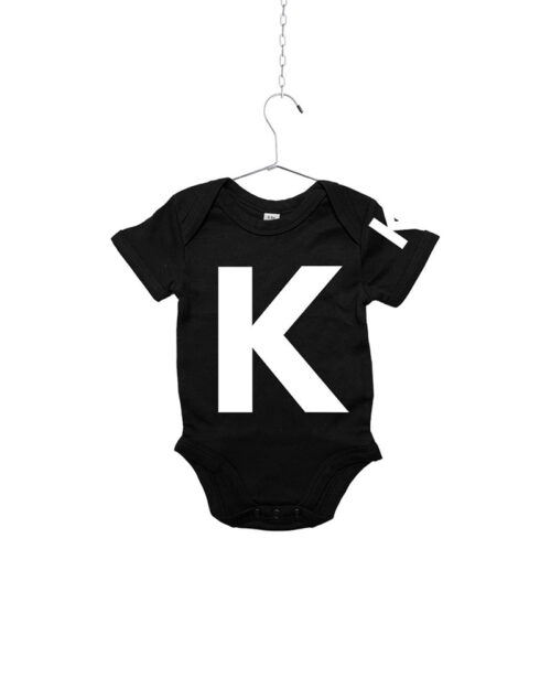 Babybody schwarz mit Buchstaben ABC K