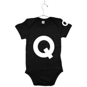 Babybody schwarz mit Buchstaben ABC Q