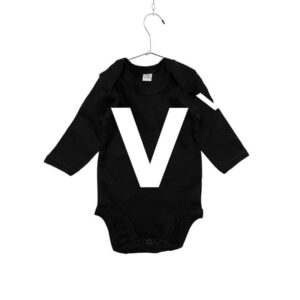 Babybody schwarz mit Buchstaben ABC V