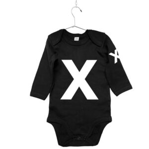 Babybody schwarz mit Buchstaben ABC X
