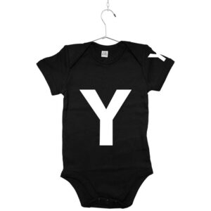 Babybody schwarz mit Buchstaben ABC Y