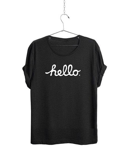 T-Shirt schwarz Hello