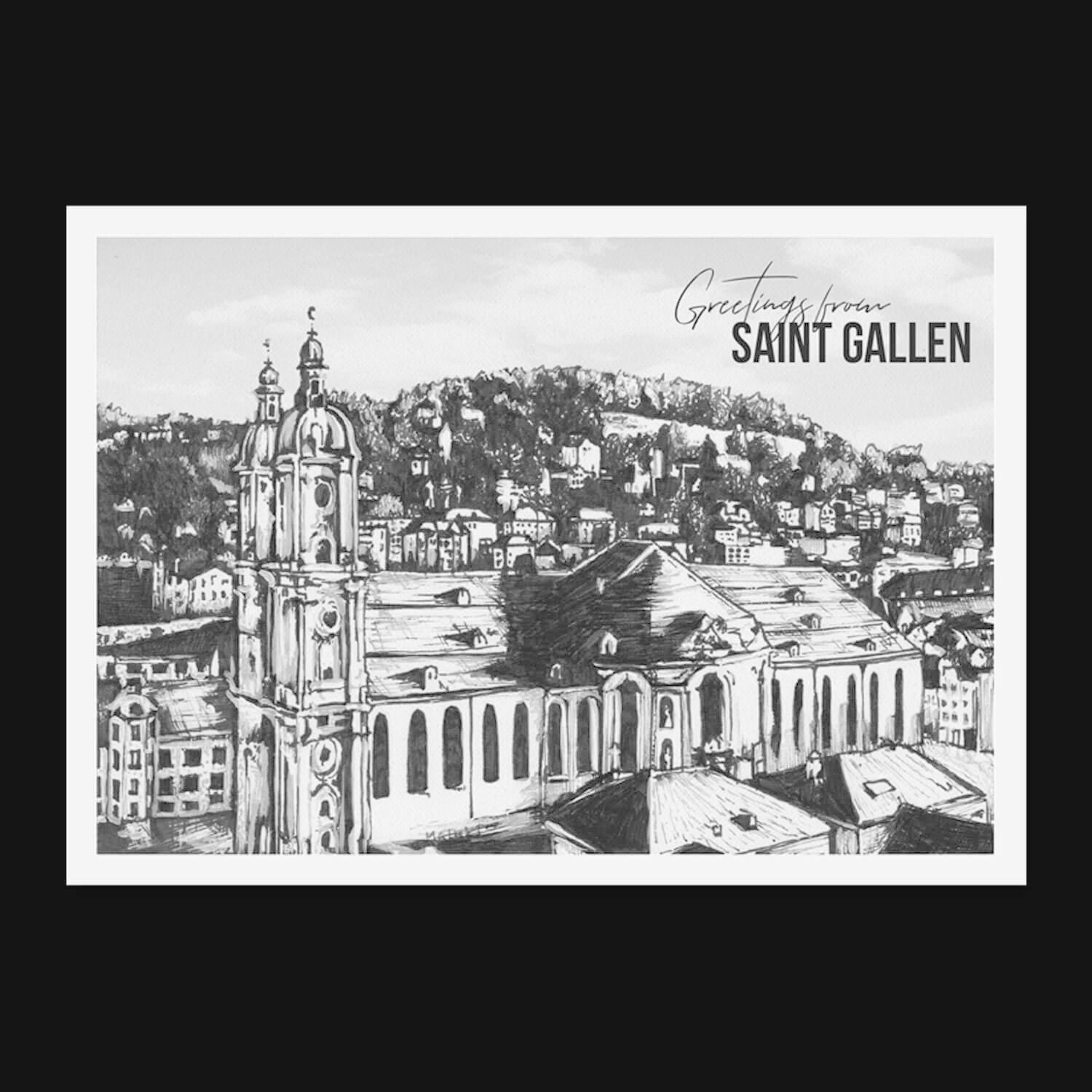 Postkarte Kathedrale St.Gallen