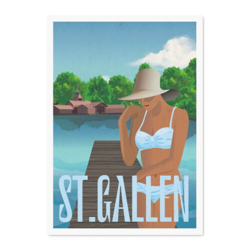 Postkarte A6 St.Gallen von Clarissa Schwarz