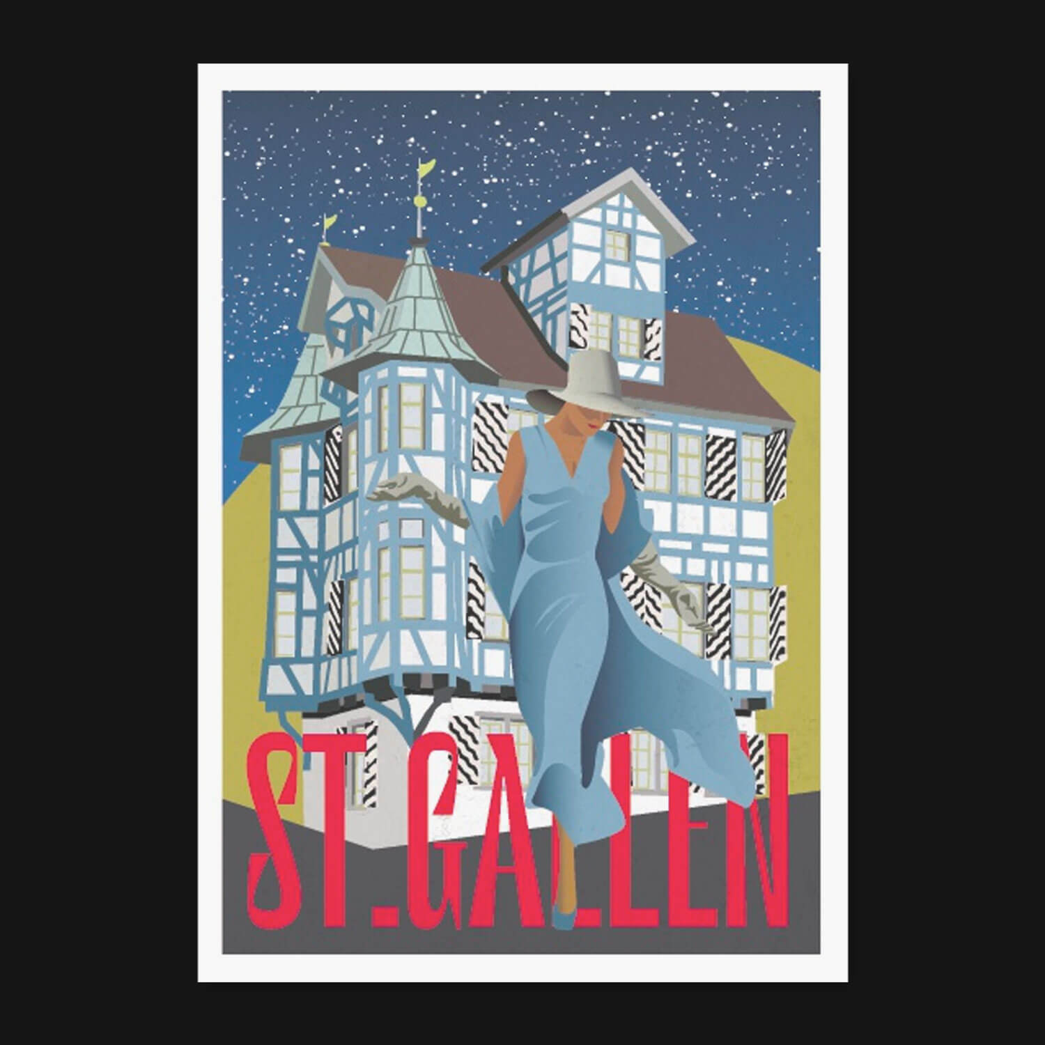 Postkarte A6 St.Gallen von Clarissa Schwarz