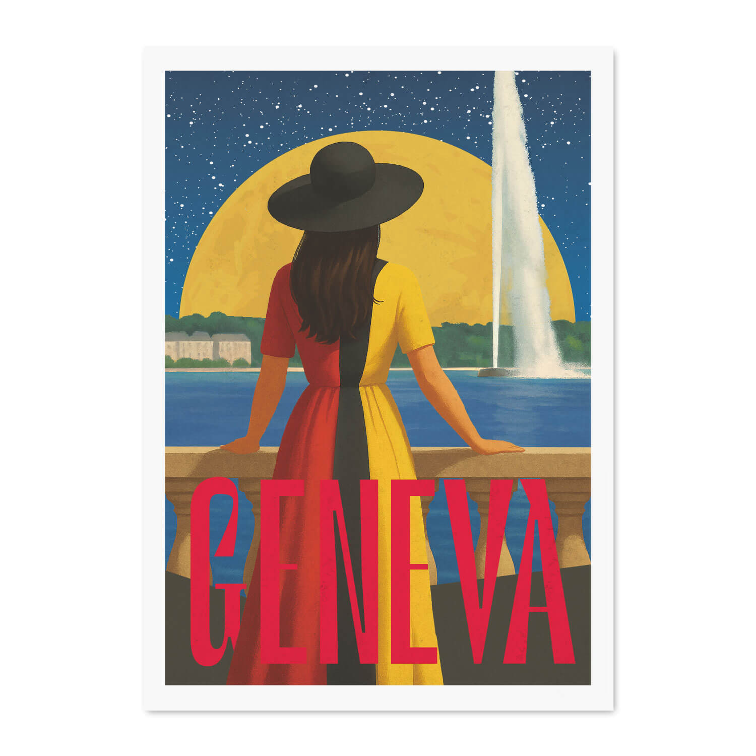 Postkarte DIN A6 – Geneva, Jet d'Eau