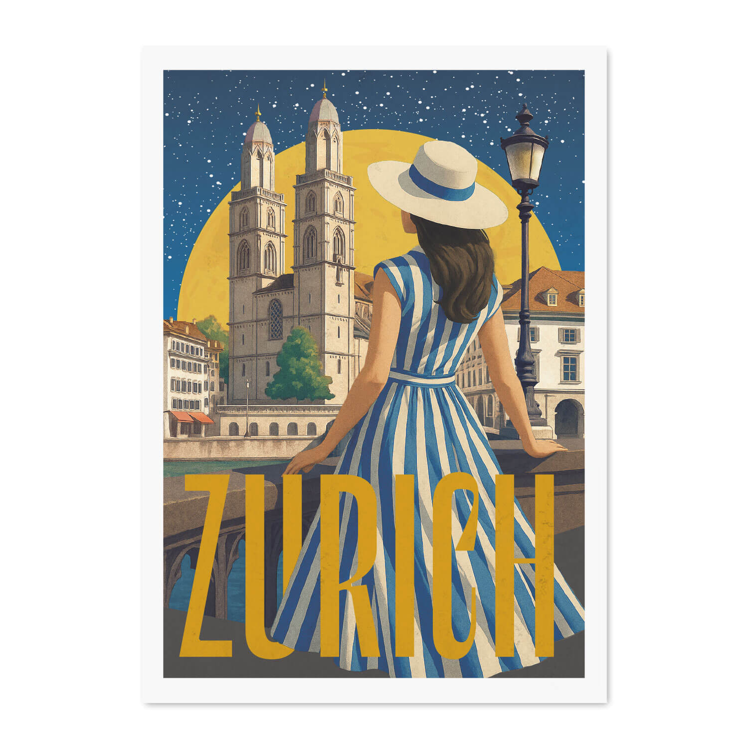 Postkarte DIN A6 – Zurich, Grossmünster